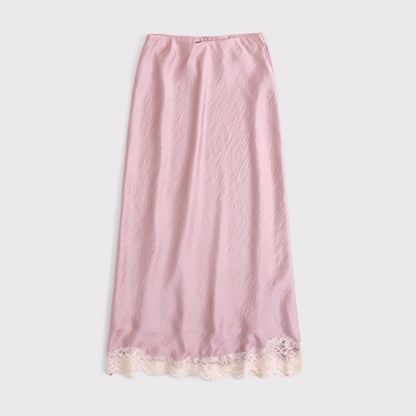 Abercrombie High Rise Satin Maxi Set Skirt