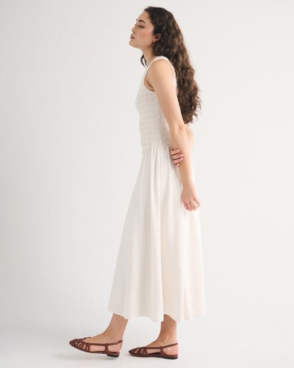 Abercrombie A&F Sydney Smocked Reversible Neckline Knit Midi Dress