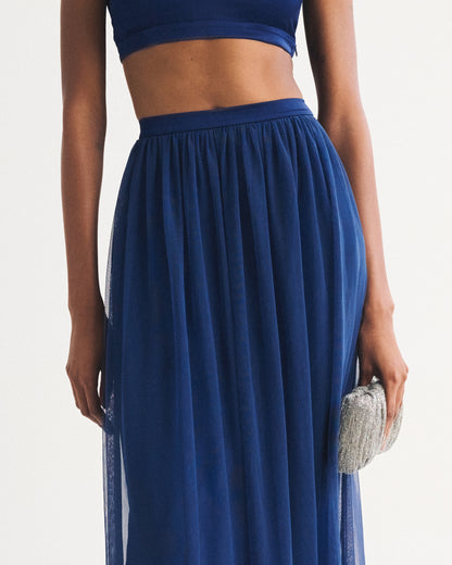 Abercrombie High Rise Embroidered Maxi Set Skirt