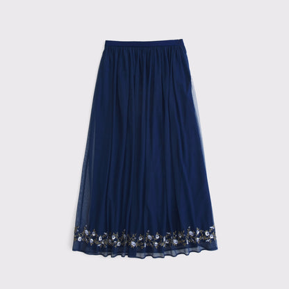 Abercrombie High Rise Embroidered Maxi Set Skirt
