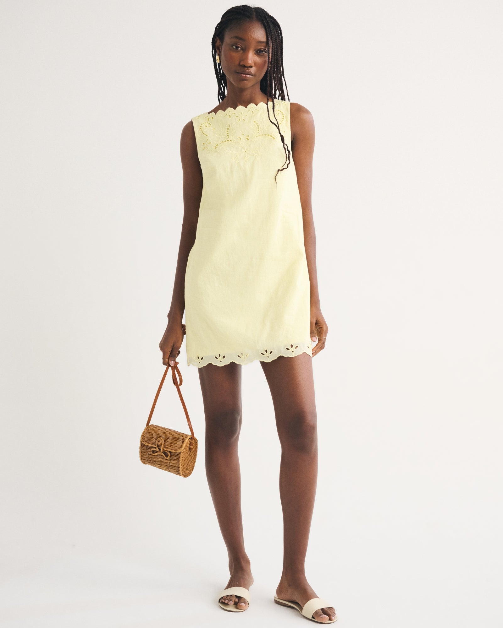 Abercrombie Embroidered High-Neck Mini Dress