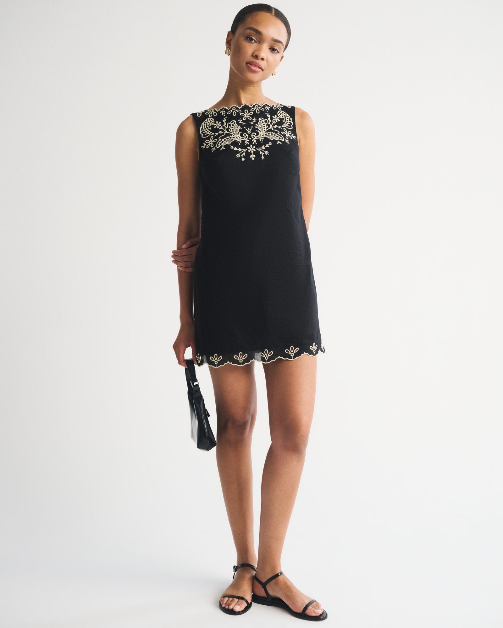 Abercrombie Embroidered High-Neck Mini Dress