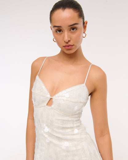 Abercrombie Sequin Cutout Midi Dress