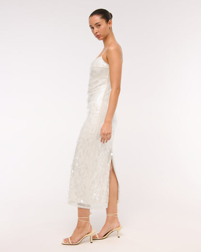 Abercrombie Sequin Cutout Midi Dress