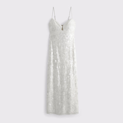 Abercrombie Sequin Cutout Midi Dress