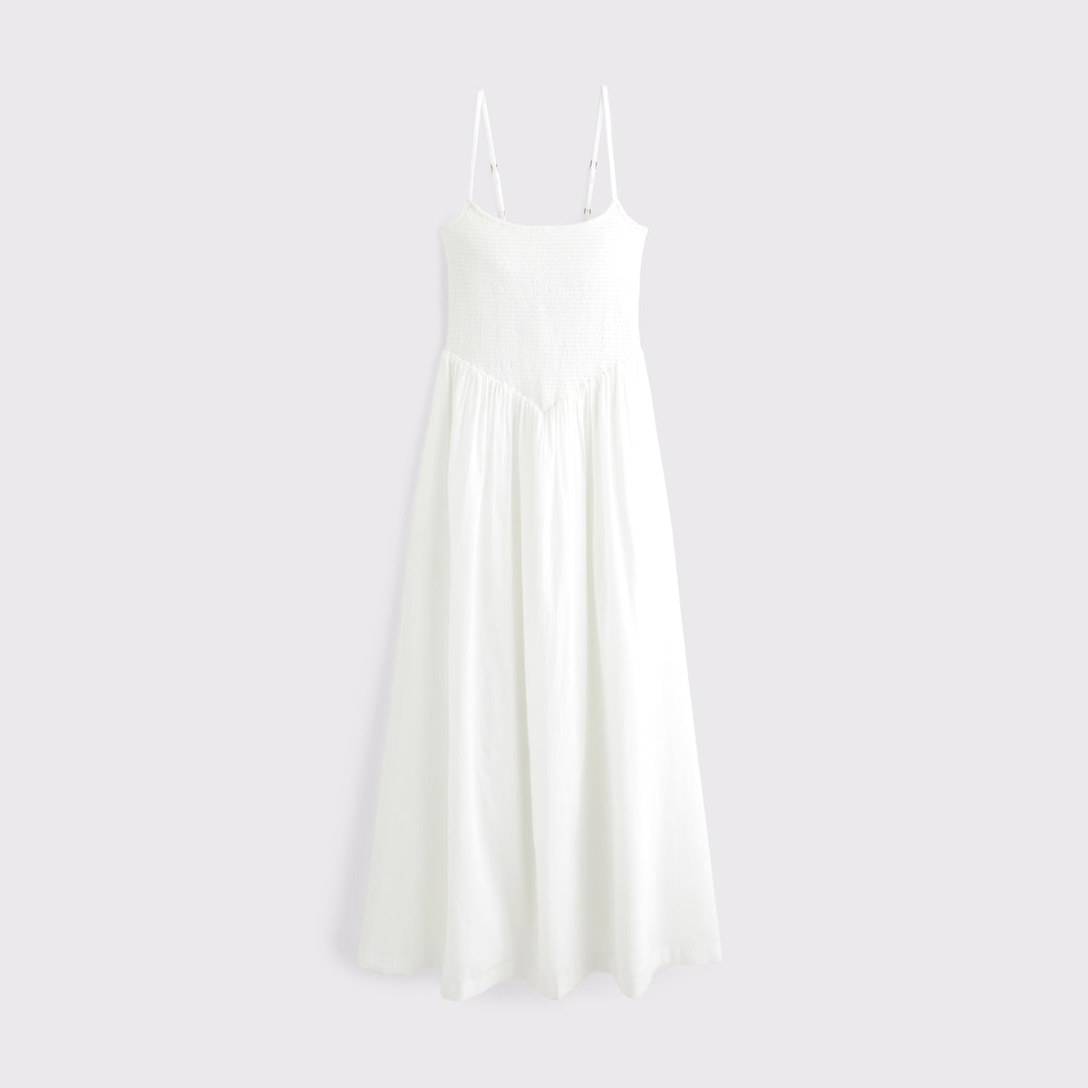 Abercrombie 100% Cotton A&F Sydney Smocked Dipped-Waist Midi Dress