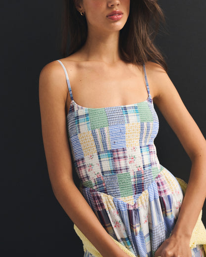 Abercrombie 100% Cotton A&F Sydney Smocked Dipped-Waist Midi Dress
