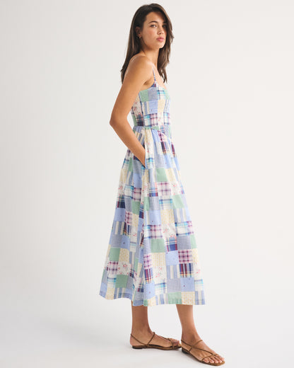 Abercrombie 100% Cotton A&F Sydney Smocked Dipped-Waist Midi Dress