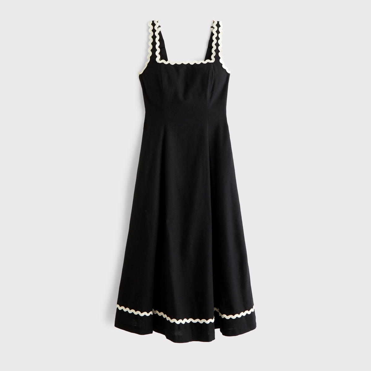 Abercrombie The A&F Mila Ric-Rac Linen-Blend Midi Dress