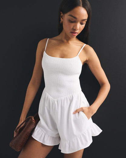 Abercrombie A&F Sydney Smocked Dipped-Waist Romper