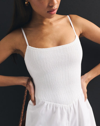Abercrombie A&F Sydney Smocked Dipped-Waist Romper