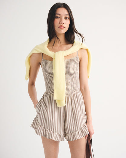 Abercrombie A&F Sydney Smocked Dipped-Waist Romper