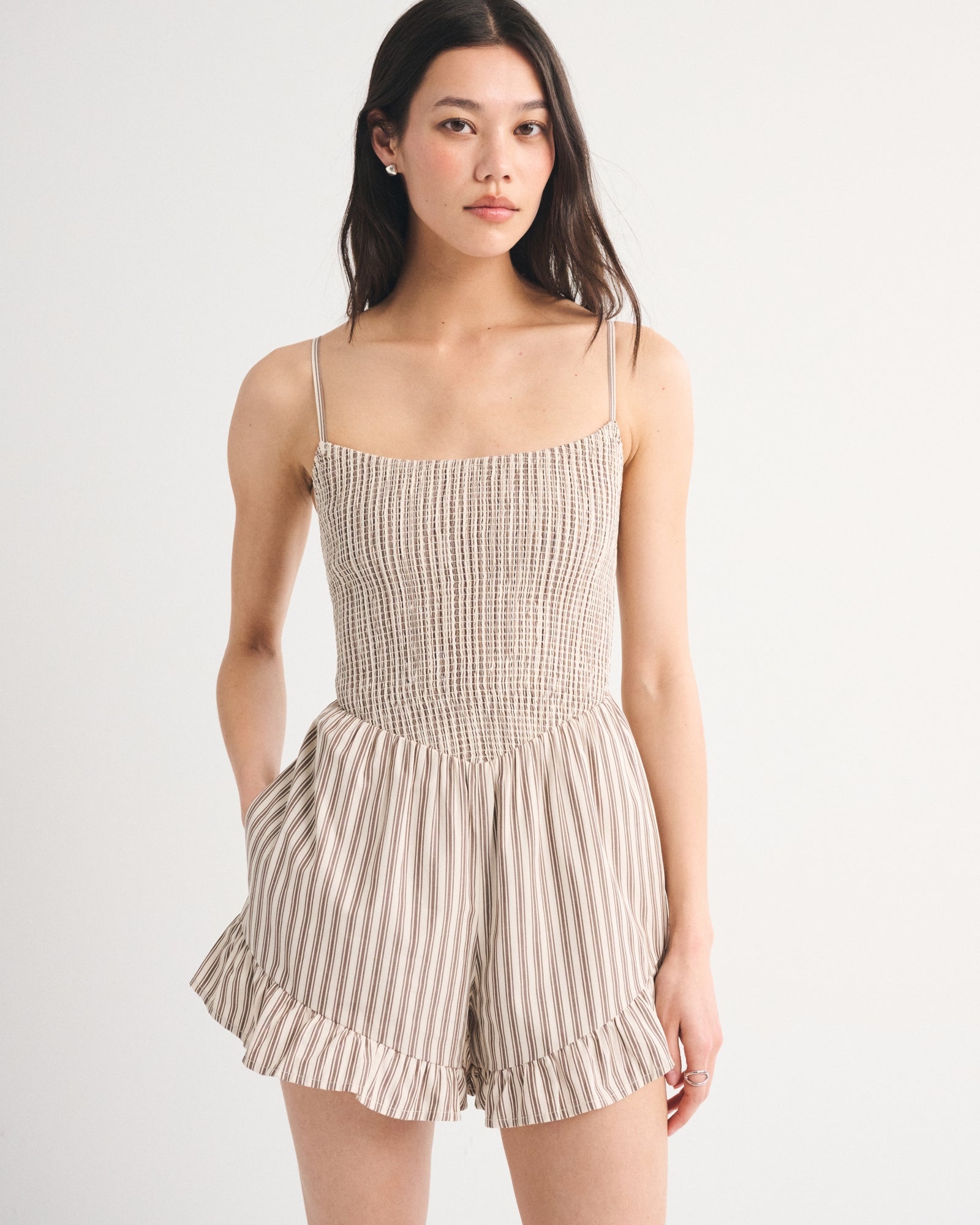 Abercrombie A&F Sydney Smocked Dipped-Waist Romper
