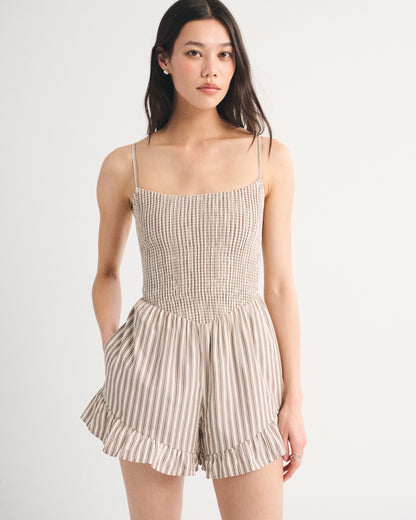 Abercrombie A&F Sydney Smocked Dipped-Waist Romper