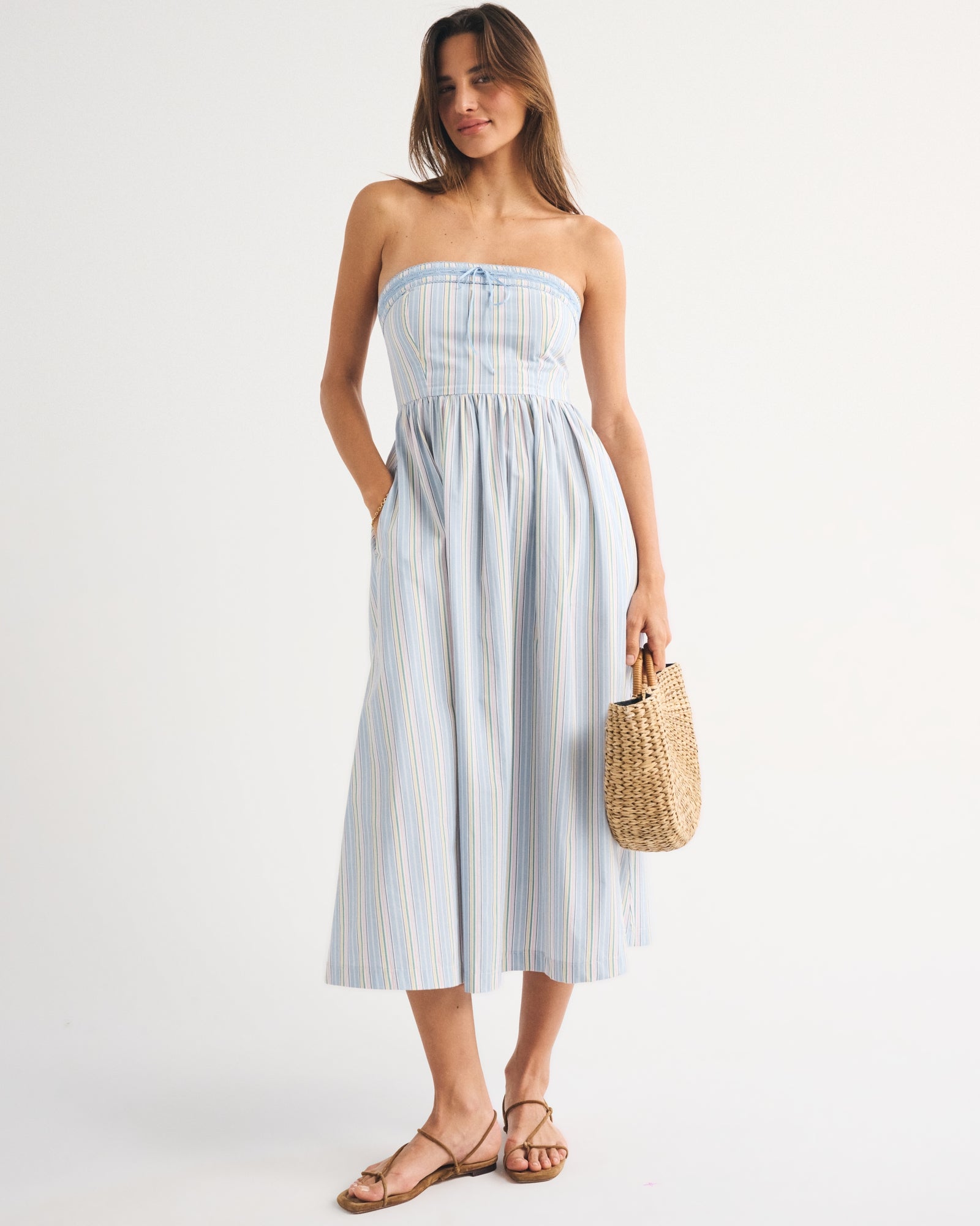 Abercrombie A&F Emerson Strapless Midi Dress