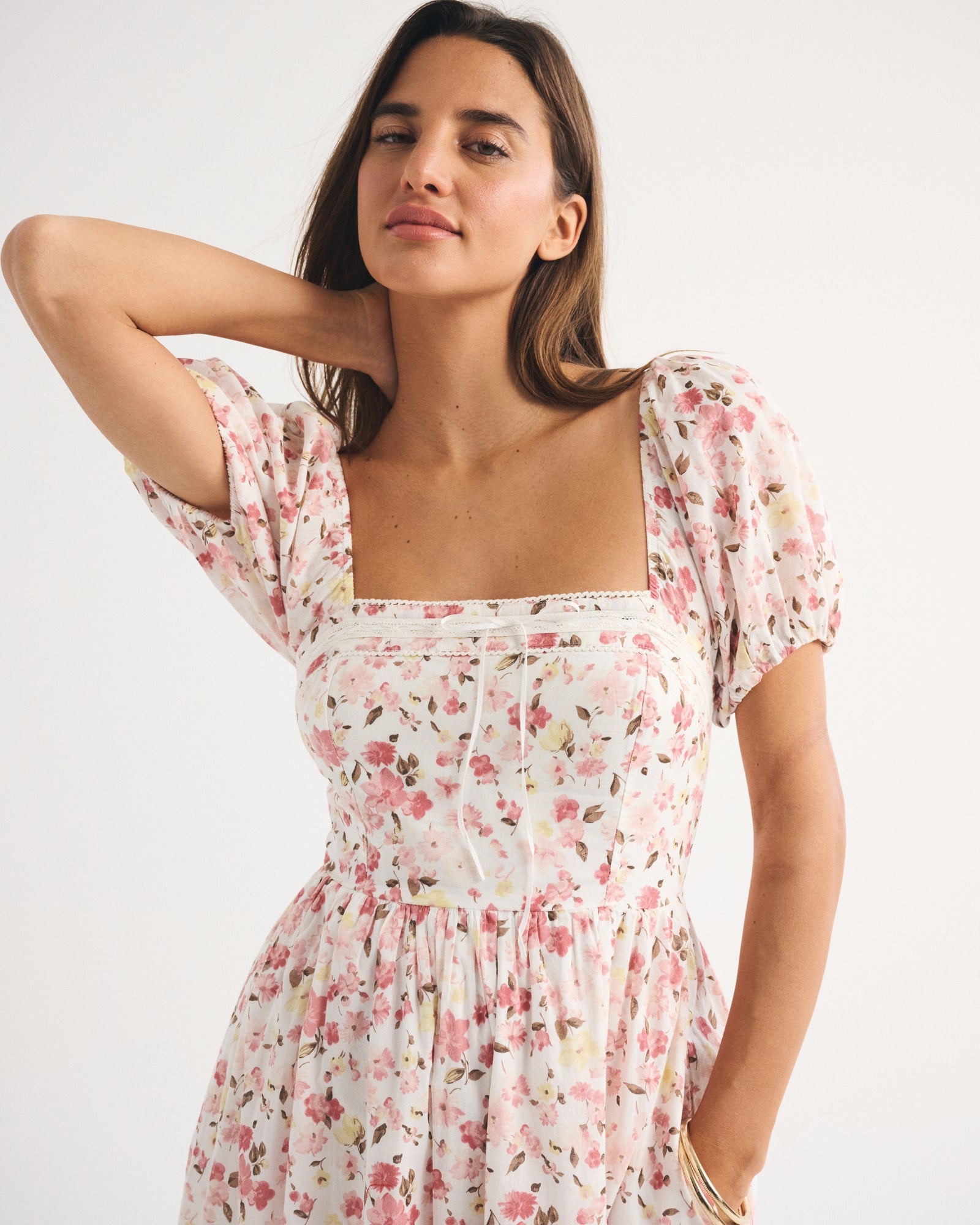 Abercrombie A&F Emerson Puff Sleeve Midi Dress