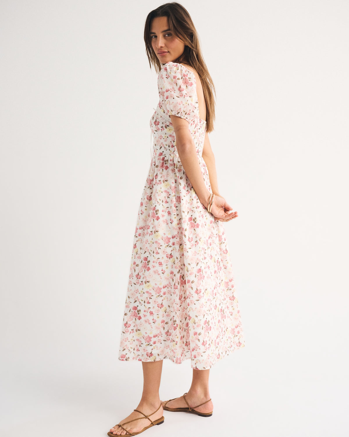 Abercrombie A&F Emerson Puff Sleeve Midi Dress