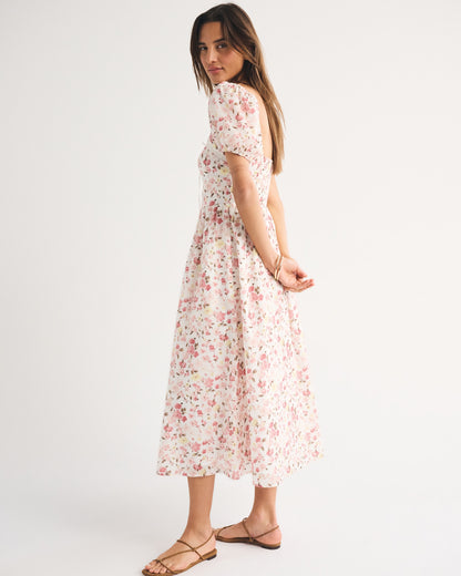 Abercrombie A&F Emerson Puff Sleeve Midi Dress