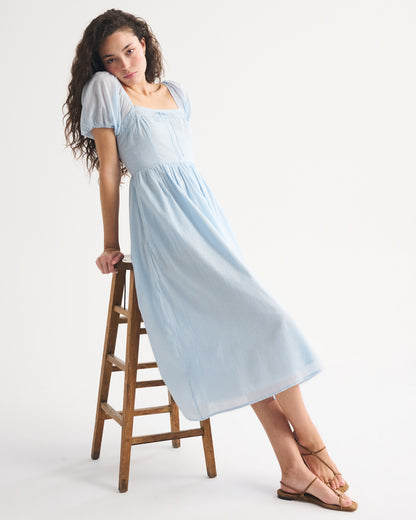 Abercrombie A&F Emerson Puff Sleeve Midi Dress