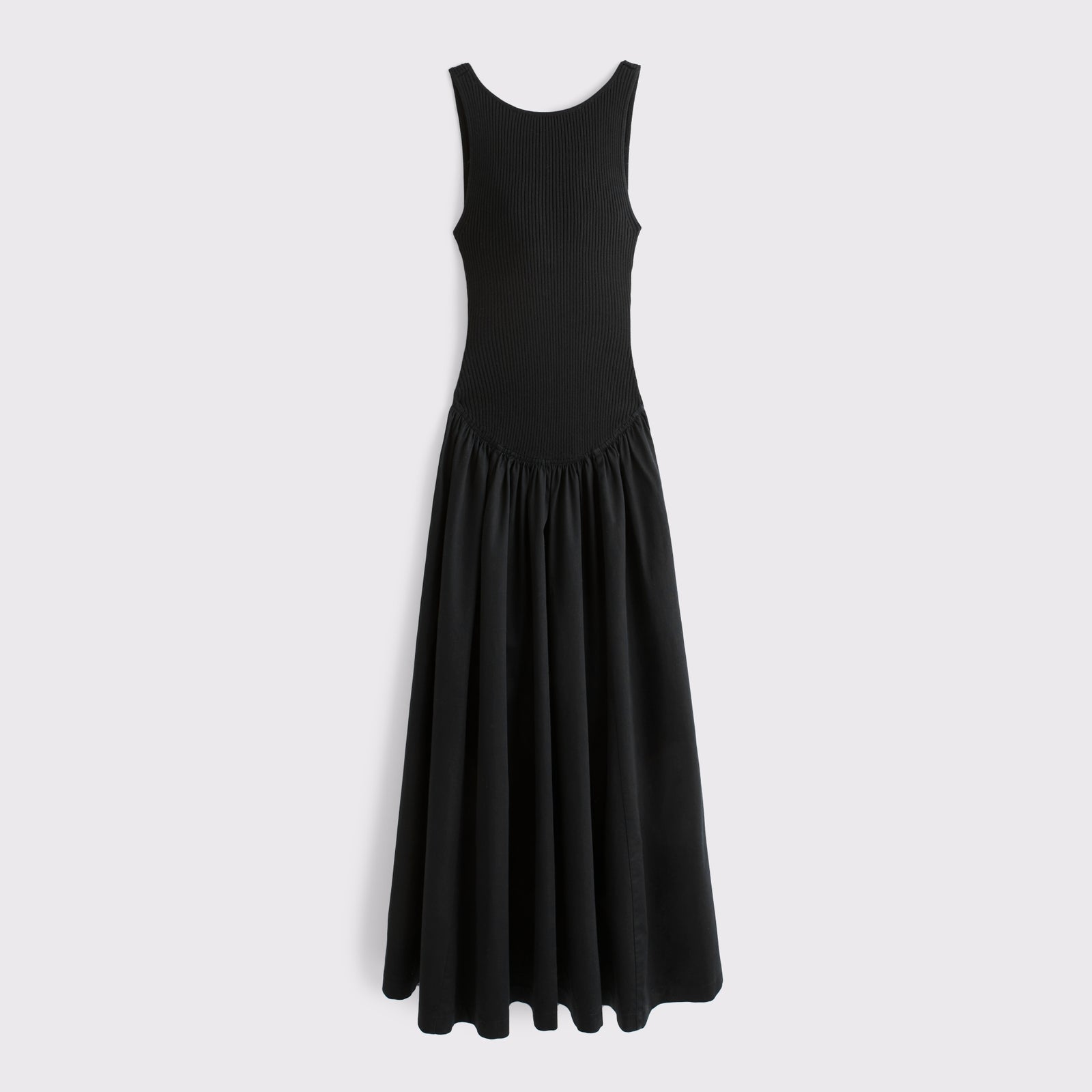 Abercrombie Mixed Fabric High-Neck Maxi Dress