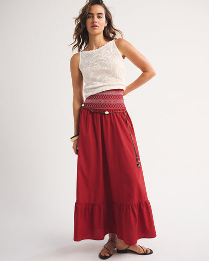 Abercrombie A&F Sydney Smocked Convertible Midi Dress