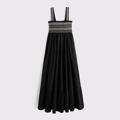 Abercrombie A&F Sydney Smocked Convertible Midi Dress
