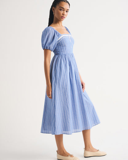 Abercrombie A&F Emerson Puff Sleeve Midi Dress