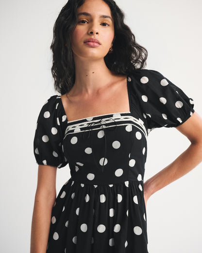 Abercrombie A&F Emerson Puff Sleeve Midi Dress
