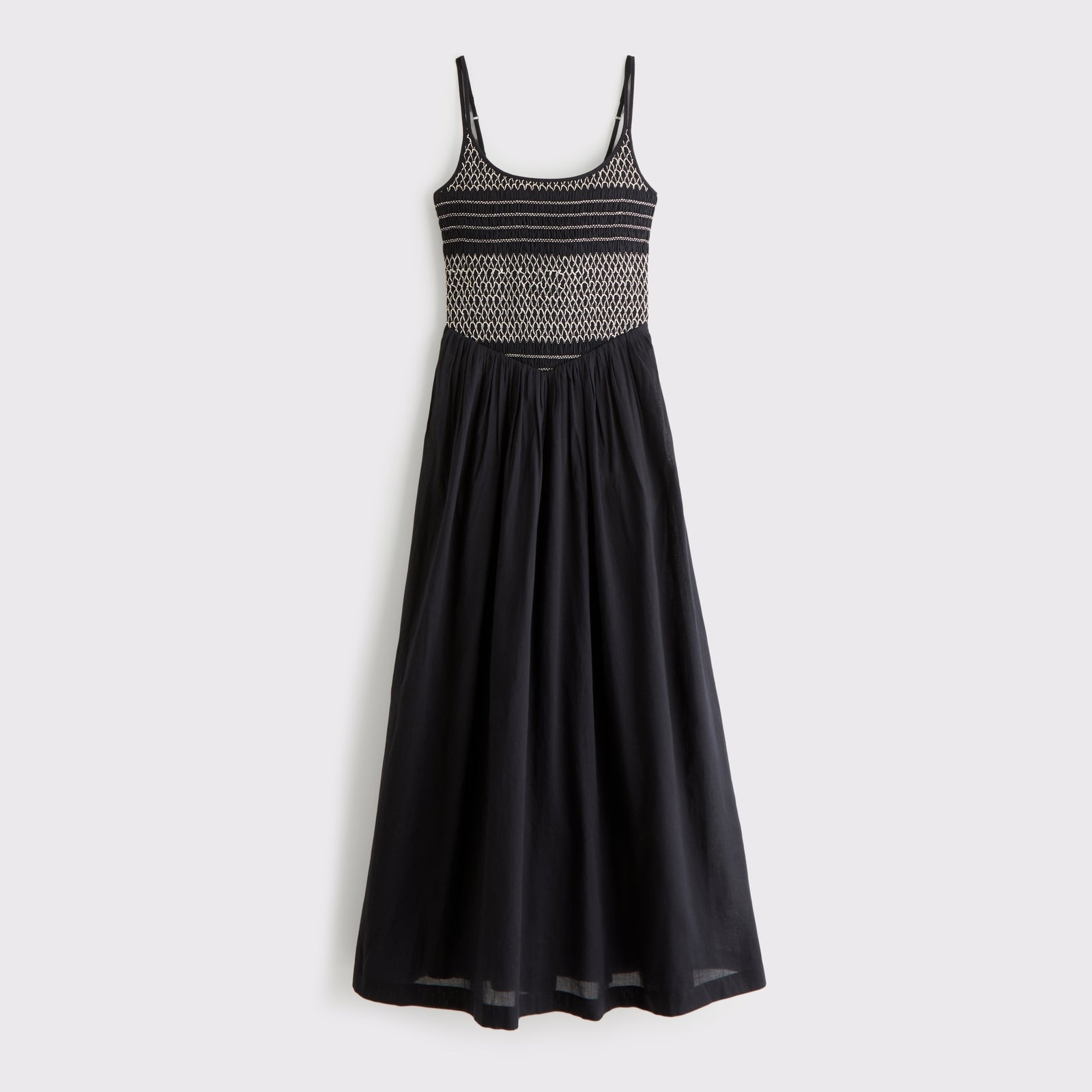 Abercrombie 100% Cotton A&F Sydney Smocked Dipped-Waist Maxi Dress