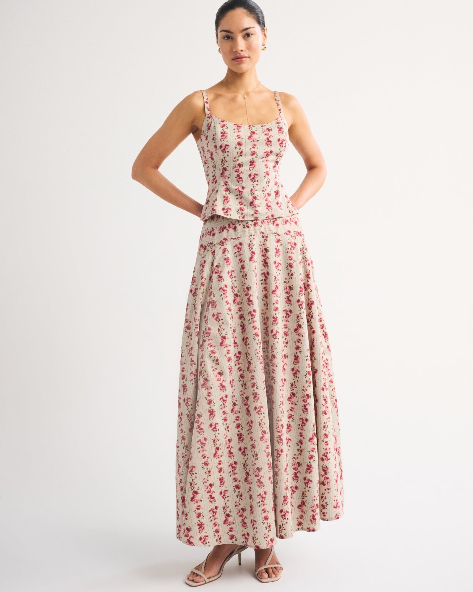 Abercrombie High Rise Flowy Maxi Set Skirt