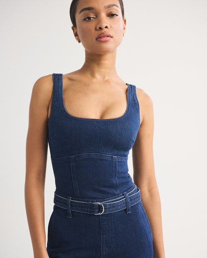 Abercrombie Belted Denim Jumpsuit