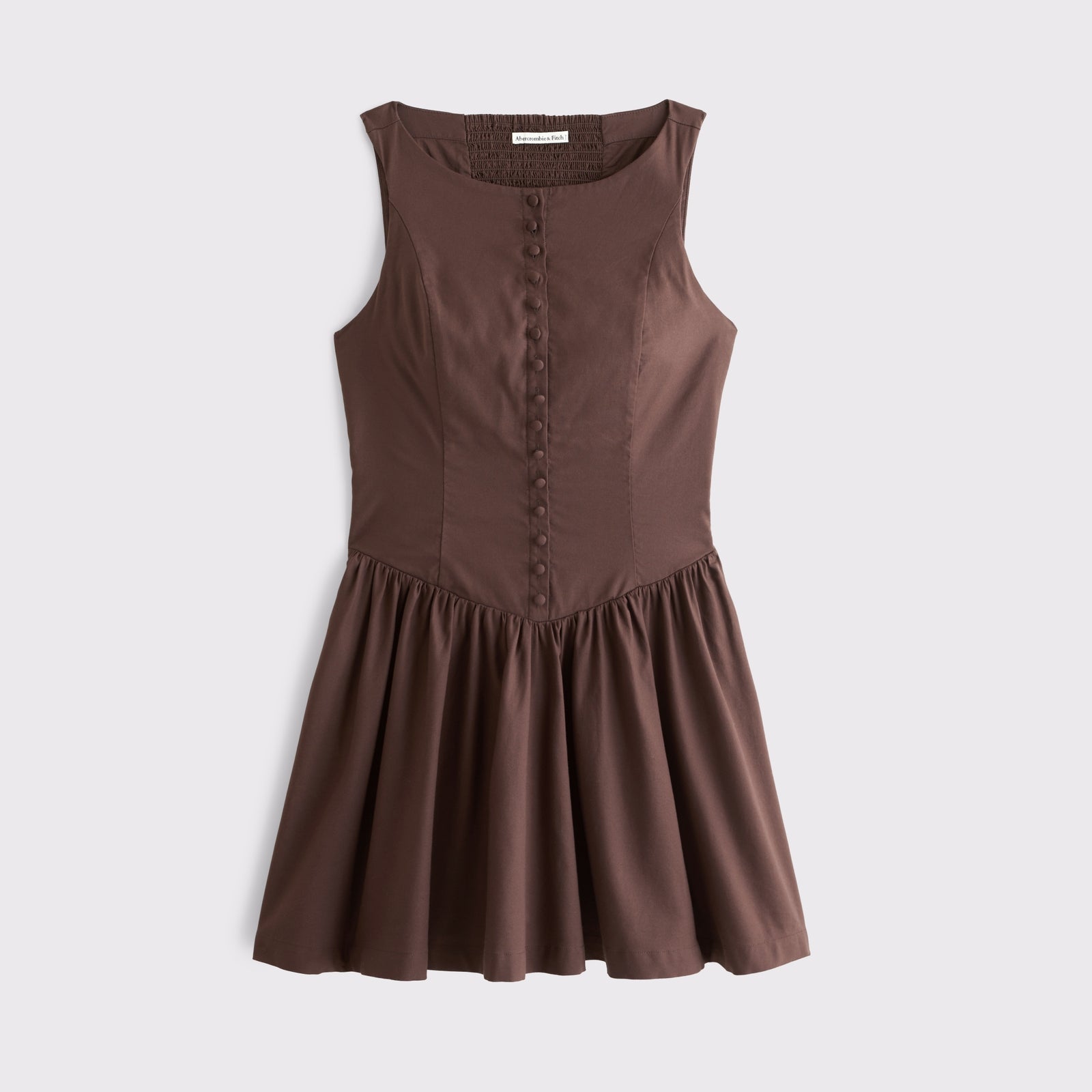 Abercrombie High Neck Button-Embellished Mini Dress