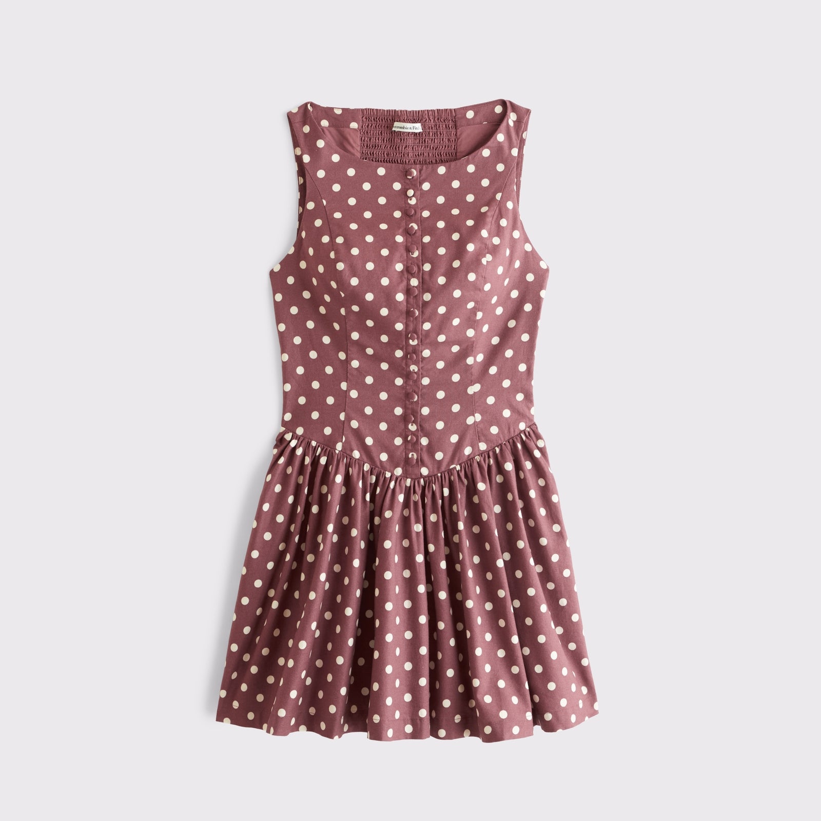 Abercrombie High Neck Button-Embellished Mini Dress