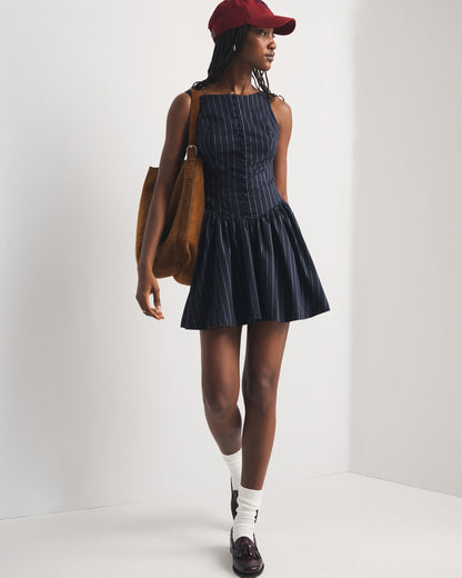 Abercrombie High Neck Button-Embellished Mini Dress