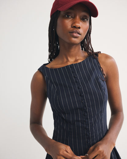 Abercrombie High Neck Button-Embellished Mini Dress