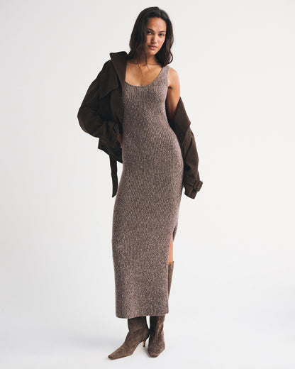 Abercrombie Merino Wool-Blend Scoop Neck Maxi Sweater Dress
