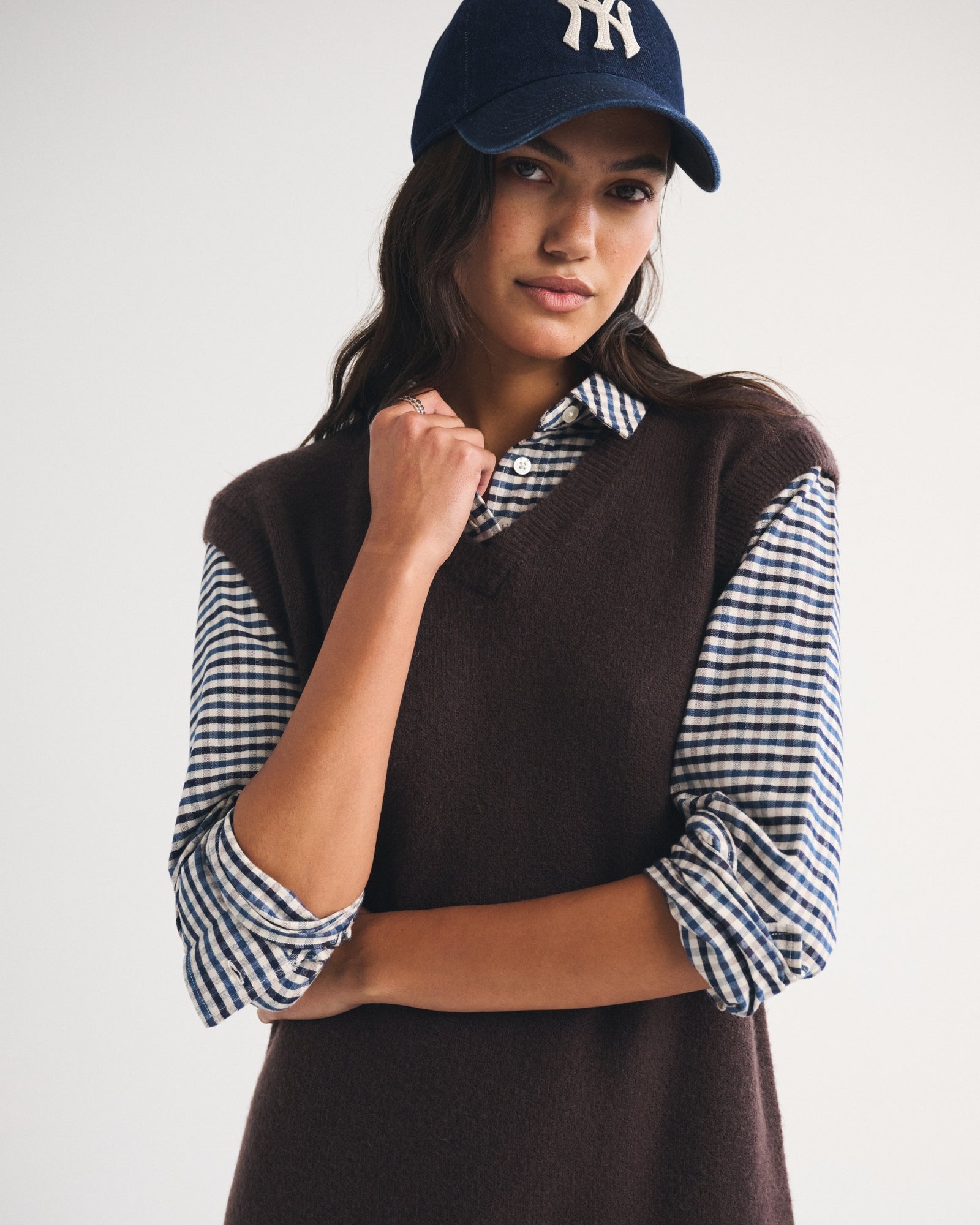 Abercrombie Merino Wool-Blend Layered Collared Sweater Mini Dress