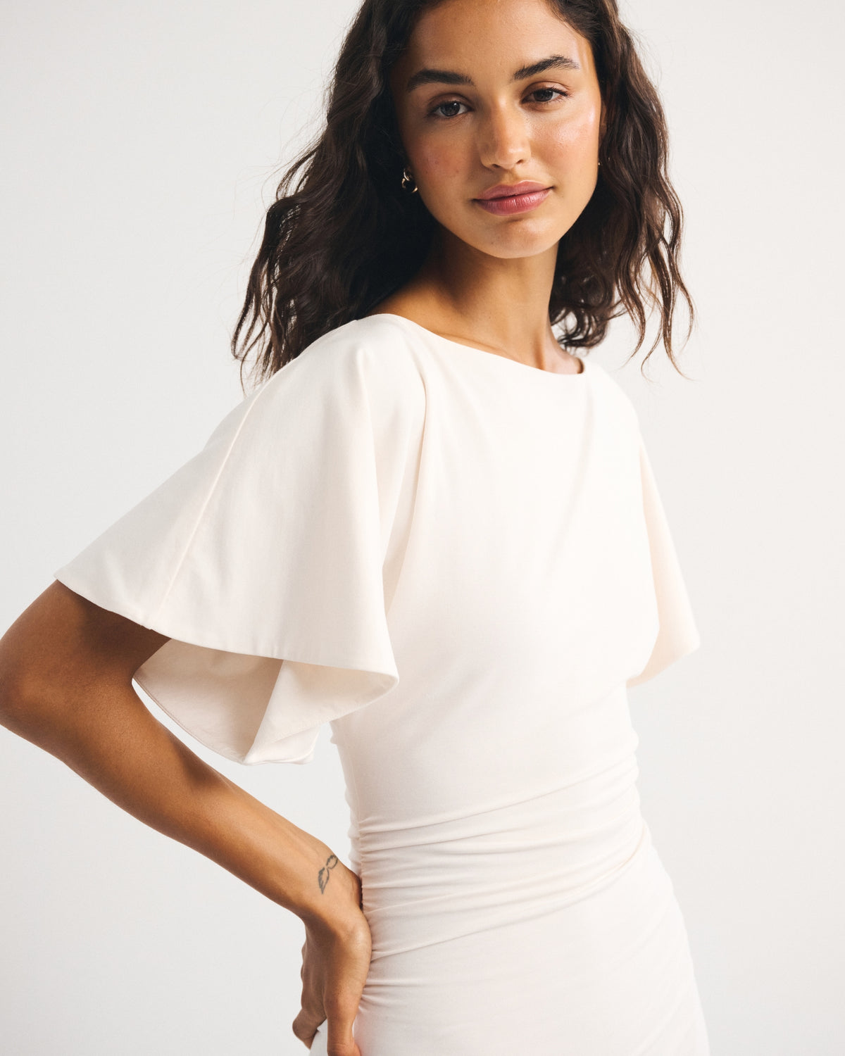 Abercrombie Flutter Sleeve Slash Mini Dress