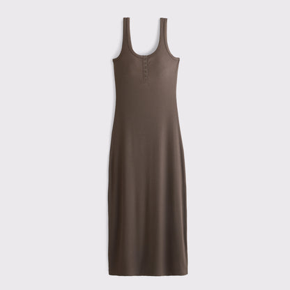 Abercrombie Scoopneck Button-Up Knit Midi Dress