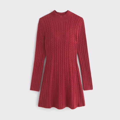 Abercrombie Mock Neck Cable Mini Sweater Dress