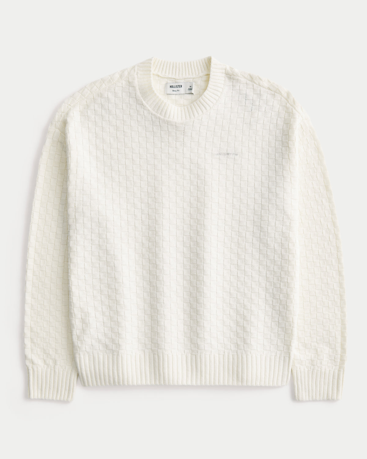 Hollister Boxy Textural Logo Crew Sweater