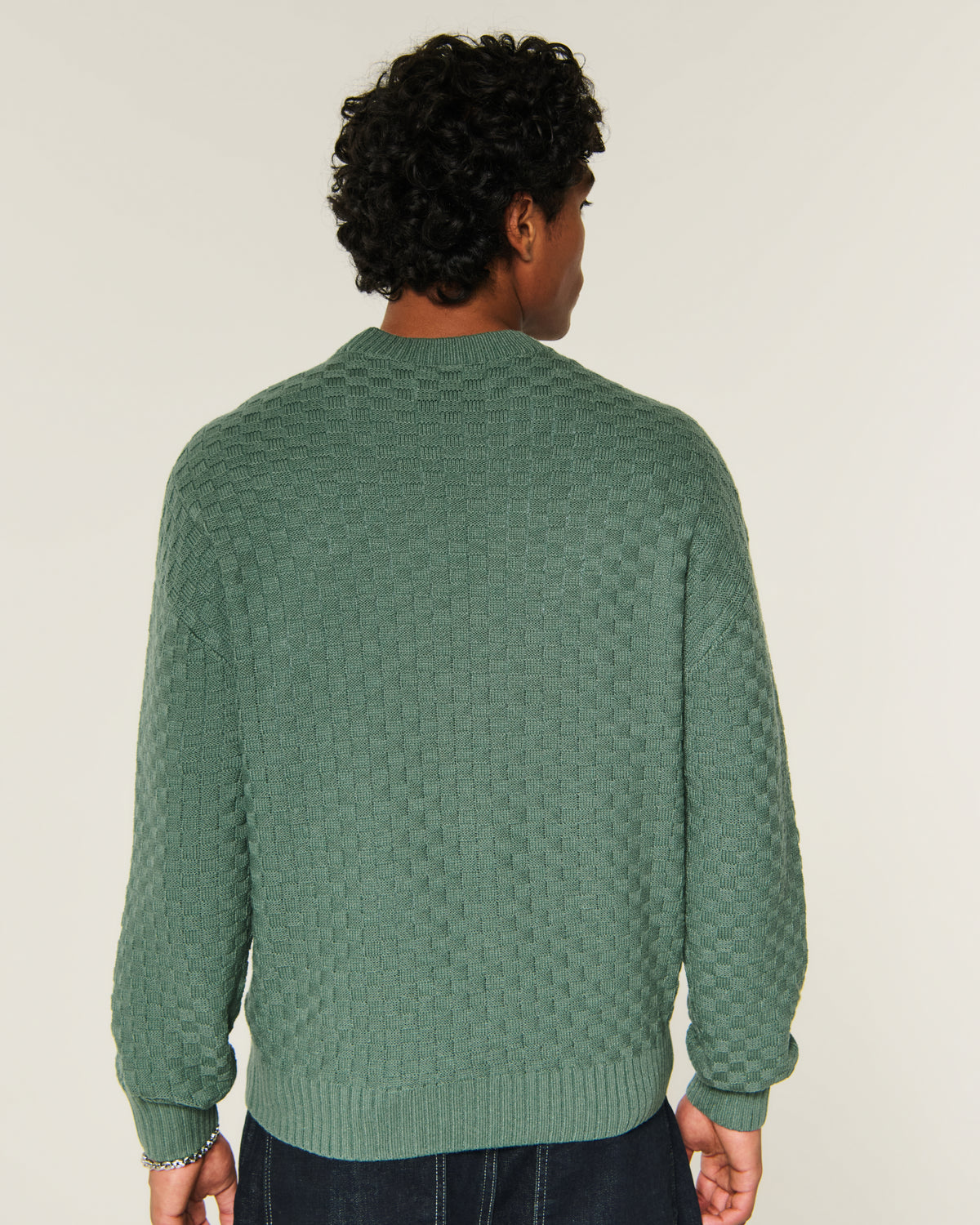 Hollister Boxy Textural Logo Crew Sweater