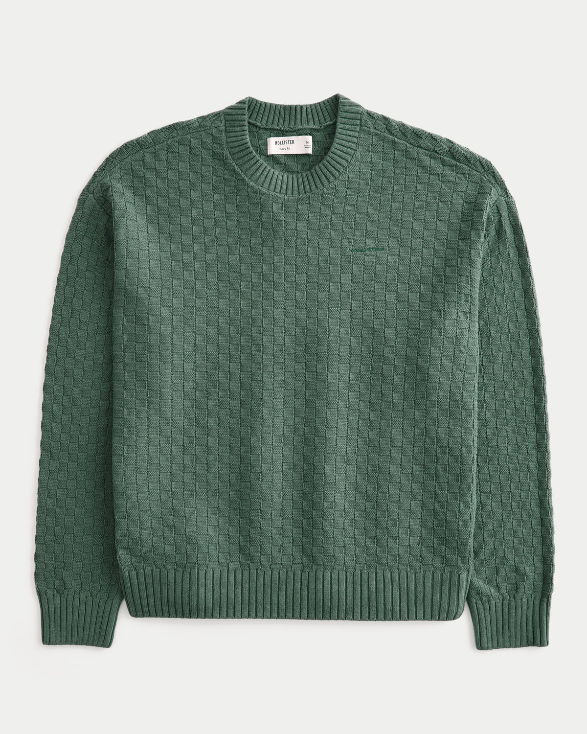 Hollister Boxy Textural Logo Crew Sweater