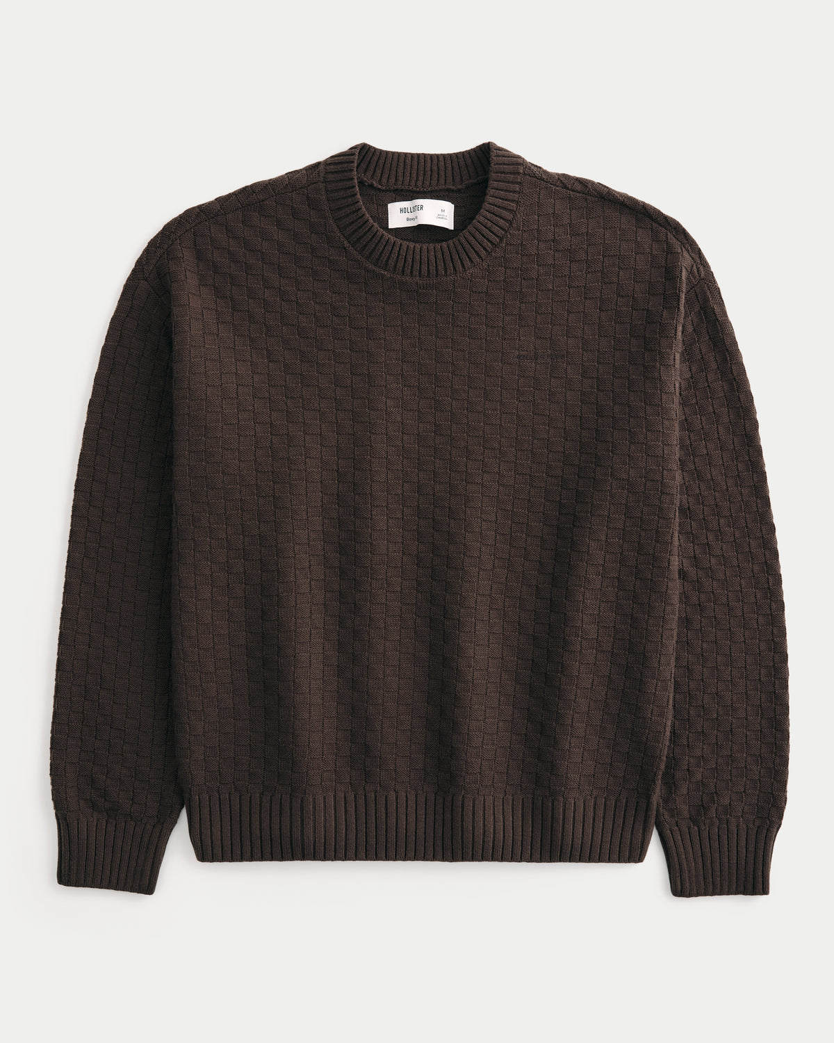 Hollister Boxy Textural Logo Crew Sweater