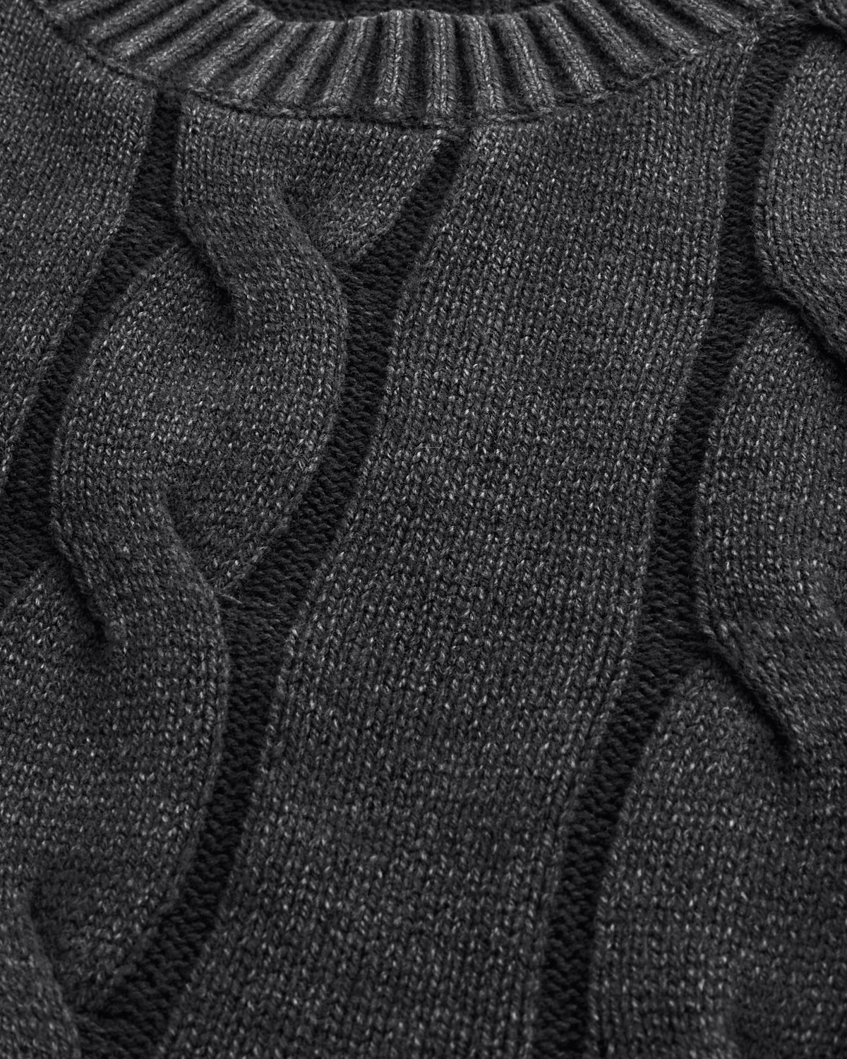 Hollister Boxy Washed Cable-Knit Crew Sweater