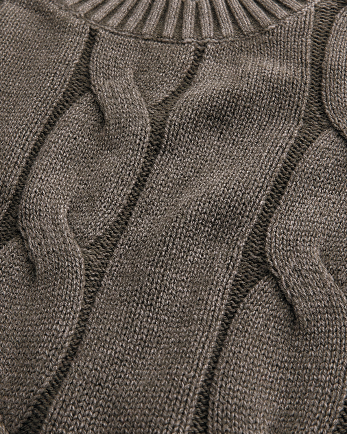 Hollister Boxy Washed Cable-Knit Crew Sweater