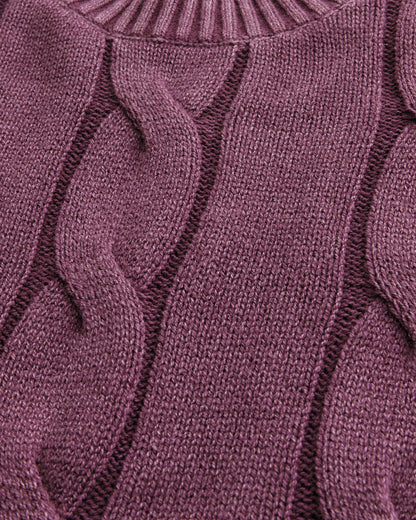 Hollister Boxy Washed Cable-Knit Crew Sweater