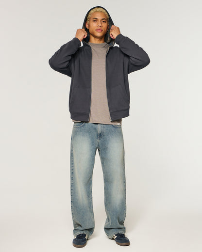 Hollister Boxy Reversible Zip-Up Hoodie