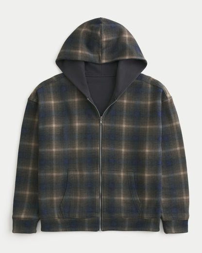 Hollister Boxy Reversible Zip-Up Hoodie
