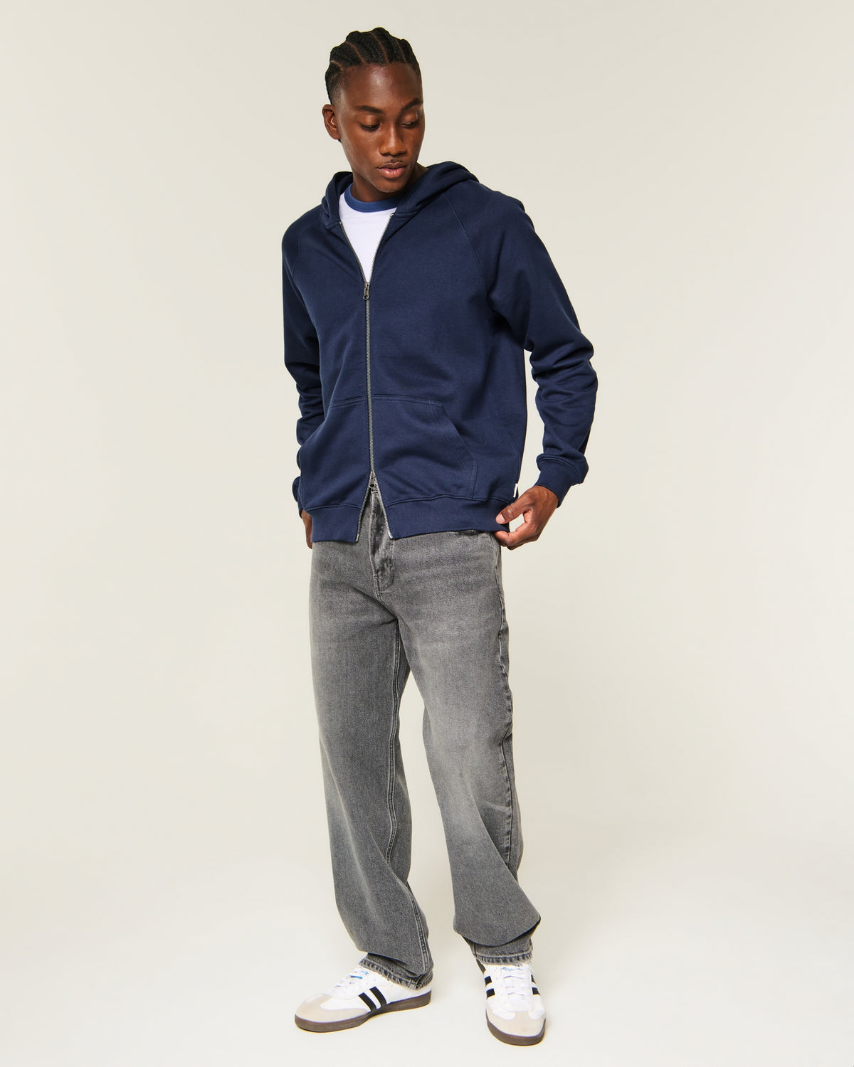 Hollister Boxy Terry Zip-Up Hoodie